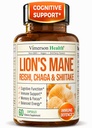 Lions Mane Συμπληρώματα κάψουλες - Mushroom Powder Blend με Lions Mane Powder, Turkey Tail, Shiitake Μανιτάρια & Περισσότερα. 60 Κάψουλες Vegan