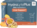 Hydralyte Liver Support + Electrolyte Mix with Milk Thittle, Turmeric, Ginger, Prickly Pear, Green Tea Extract Formed for Rapid Rehydration (Peach Passion Ginger, 20 πακέτα)