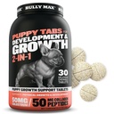 Bully Max 2-in-1 Puppy Vitamins - 30 Μασώμενα δισκία για την ανάπτυξη και την ανάπτυξη των κουταβιών - Dog Treats, Βιταμίνη & Συμπληρώματα για Μικρά Σκυλιά & Μεγάλη Φυλή Μεγαλώνοντας κουτάβια - Μπορεί να χρησιμοποιηθεί ως τρόφιμα