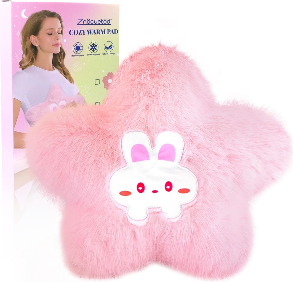 Microwavable Θέρμανση Pad για την περίοδο Cramps Pain Relief- μικροκυμάτων Θέρμανση Pad for Women with Moist Heat Pack for Neck Shoulder Χαριτωμένο ζεστό compress Cozy Pad Plush Star Valentines Δώρα για κορίτσια