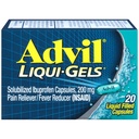 Advil Liqui-Gels Pain Reliever and Fever Reducer, Παυσίπονο για Ενήλικες με Ibuprofen 200mg για Πονοκέφαλο, Οσφυαλγία, Εμμηνορροϊκό Πόνος και Ανακουφιστικός Πόνου - 20 Υγρά Καψάκια Γεμάτα