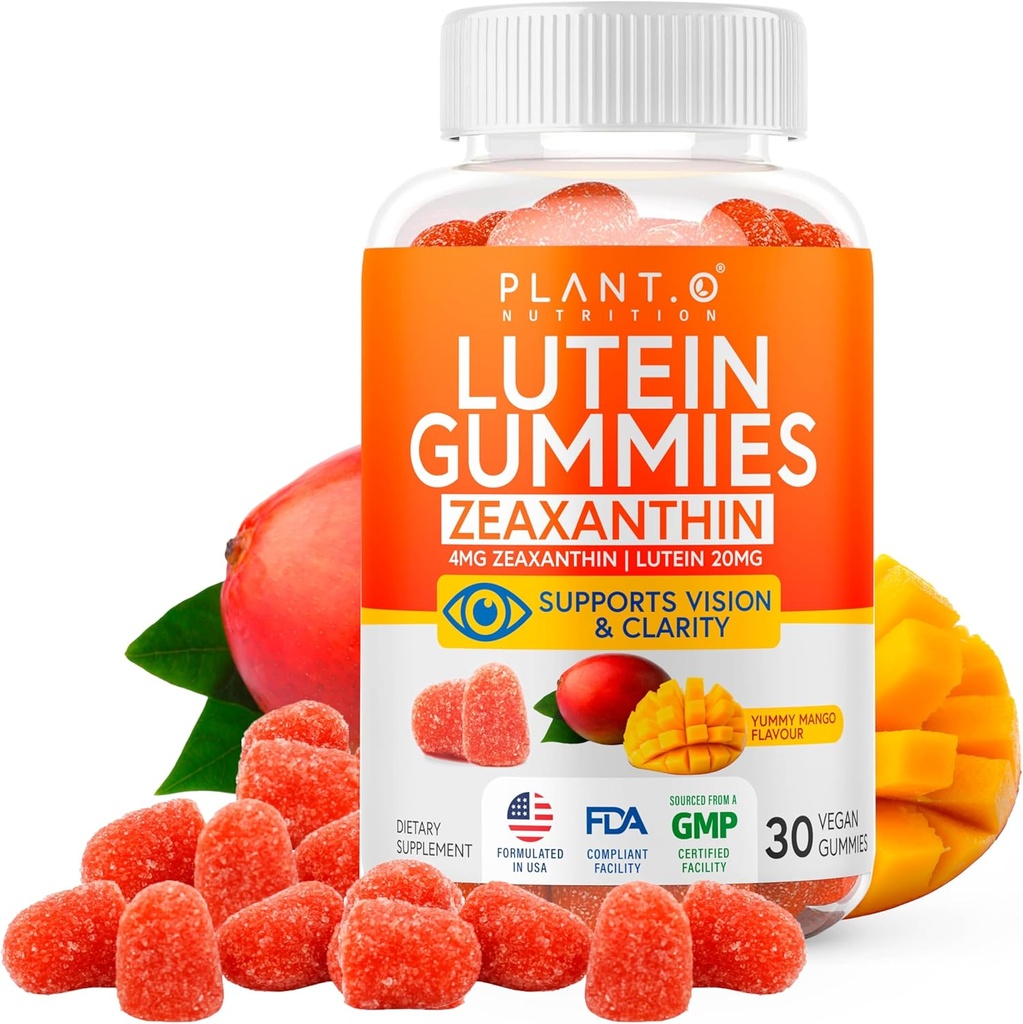 Lutein & Zeaxanthin Gummies - Νόστιμα Vegan Eye Health Βιταμίνες Κλινικά Σπουδές 20mg Lutein και Zeaxanthin για Καθαρότητα Οράματος Ξηρό Οφθαλμικό Ανακούφισμα και Μπλε Φωτός Υποστήριξη