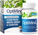 Optimind Bacopa Monnieri Συμπλήρωμα εγκεφάλου για τη μνήμη και την εστίαση, Nootropics με Φωσφατιδυλσερίνη, Huperzine A, Μη ΓΤΟ, Κλινικά Σπουδασμένα Συστατικά, 32 Κάψουλες