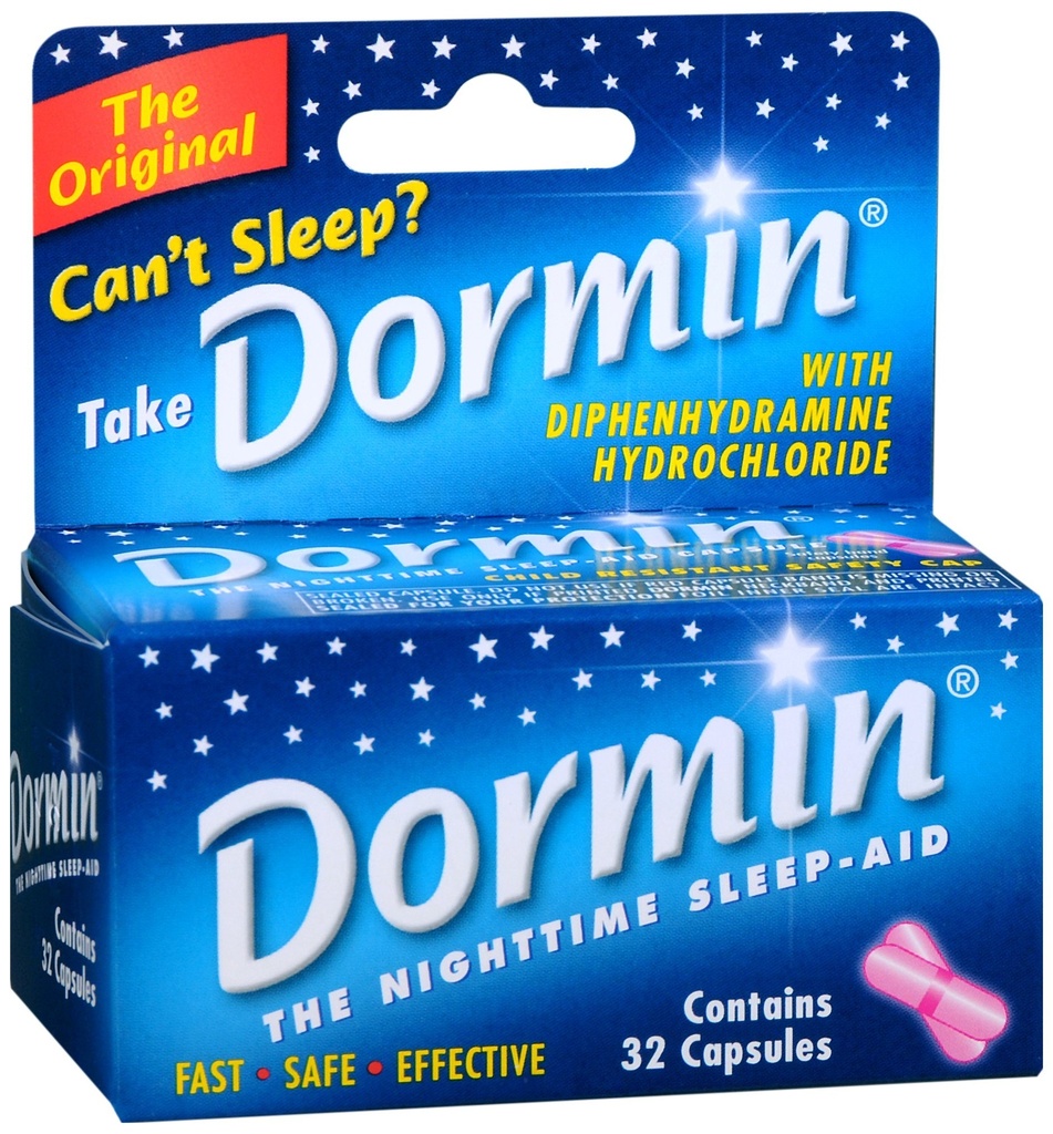 Dormin Nighttime Sleep Aid, Fast, Safe and Non-Habit Forming Melatonin-Free Sleep Aid for Adults, Trusted for 75 Years, 32 Capsules
