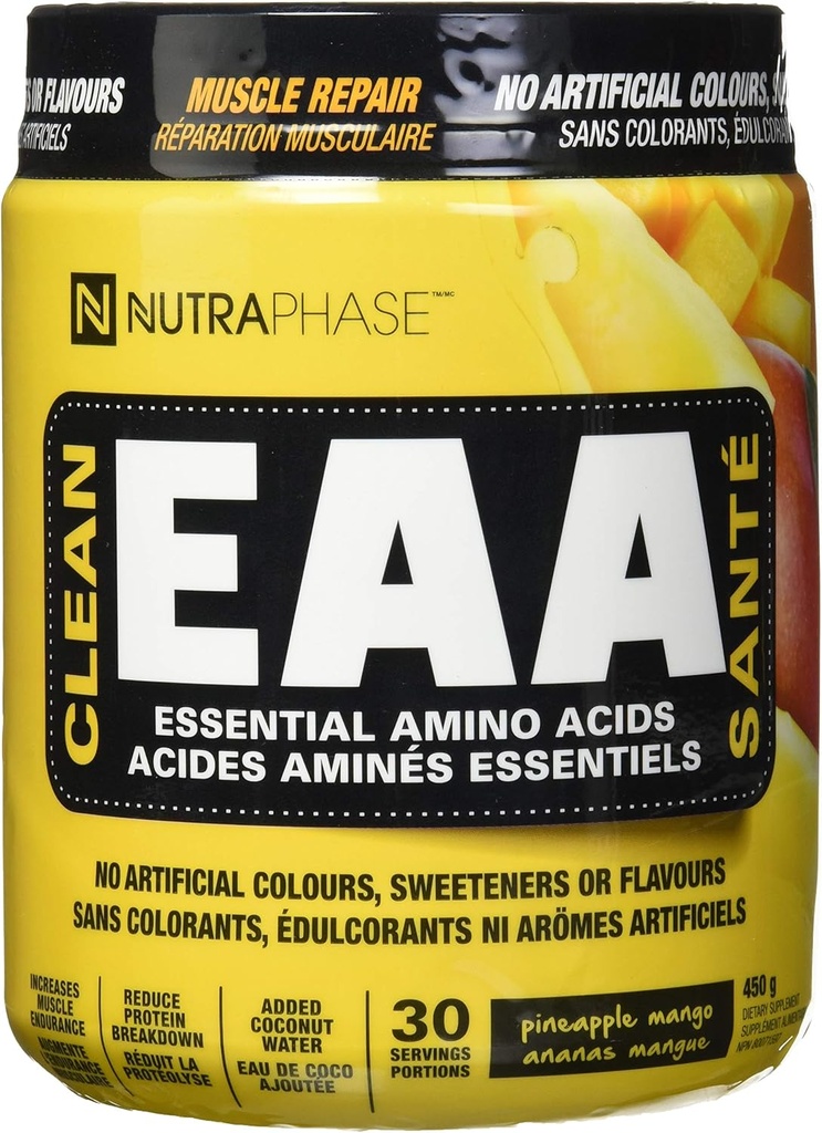 NutraPhase καθαρό EEA, όλα φυσικά, Vegan φιλικό, χωρίς γλουτένη, καταπληκτική γεύση, ανανά Mango, 30 εξυπηρετούν, 16 ουγγιά
