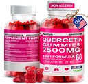 Quercetin Gummies - 2500MG Quercetin με Bromelain L-theanine & Zinc - Καθαρό συμπλήρωμα για την υποστήριξη του ανοσοποιητικού συστήματος Πνεύμονα και Αλλεργία - Ανοσία Booster Vegan συμπληρώματα για παιδιά και ενήλικες - Made in US