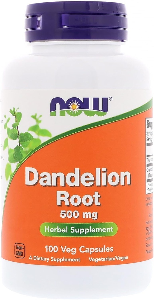 NOW Dandelion Root 500mg, 100 κάψουλες (πακέτο των 3)