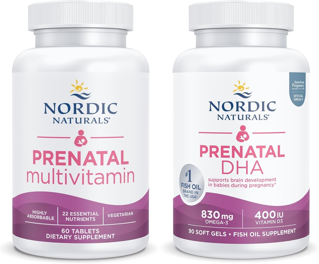 Nordic Naturals New Mom Bundle - Προγεννητική πολυβιταμίνες δισκία, προγεννητική DHA