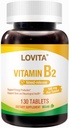 Lovita Vitamin B2 (Riιβοφλαβίνη) 100mg, Χρονική απελευθέρωση, 8 ώρες Παρατεταμένη, Υποστήριξη Μεταβολισμός & Νεύρο Υγεία, 130 Vegan Tablet