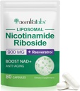 Συμπλήρωμα NAD, 900MG Λιποσωμική Νικοτιναμίδη Ριβοζίδιο, Λιποσωμική ρεσβερατρόλη, Quercetin, Υψηλή καθαρότητα NAD+ Συμπλήρωμα για την Ενέργεια, Υποστήριξη Κυτταρική Υγεία, Σταμίνα & Υγιεινή Γήρανση, 80 Κάψουλες