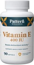 Pattern Wellness Vitamin E 400 IU Supplement - Ενισχύει την Αντιοξειδωτική Δραστηριότητα - Υποστηρίζει την Υγεία ολόκληρου του σώματος - Καταπολέμηση της Κυτταρικής Ζημιάς - 3ο Εργαστήριο Κόμμα Δοκιμασμένο - 90 Μαλακά Γέλη