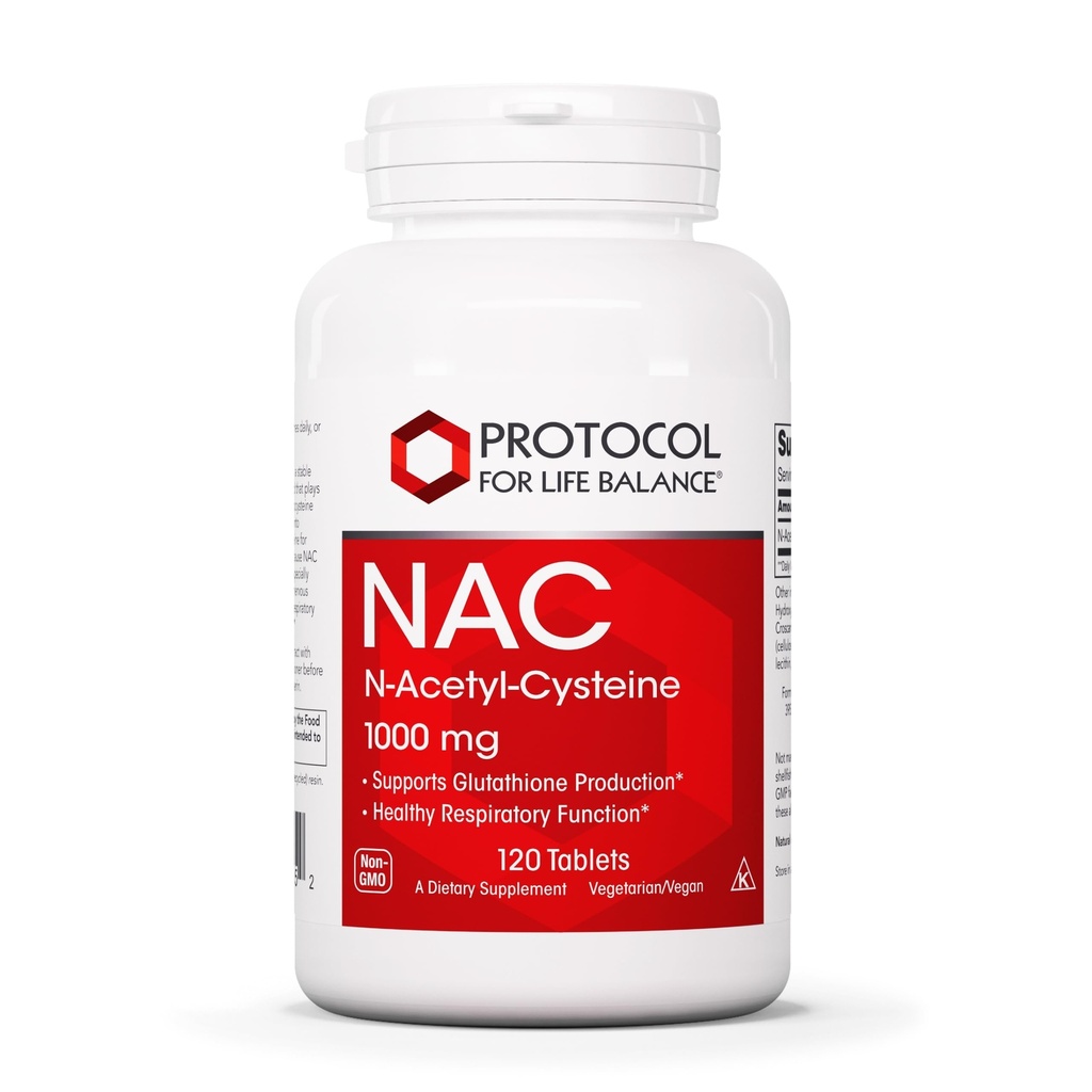 ΠΡΩΤΟΚΟΛΛΟ ΓΙΑ ΖΩΙΚΟ ΙΣΟΛΟΓΙΣΜΟ NAC N-Acetyl Cysteine 1000mg - Παραγωγή γλουταθειόνης & Αναπνευστική λειτουργία - 120 Tabs