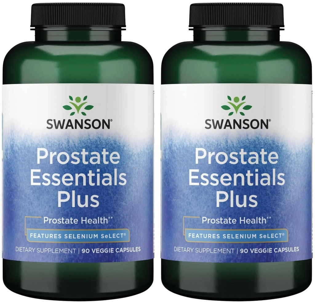 Swanson Prostate Plus - Φυσικό συμπλήρωμα για τους άνδρες που προωθούν υγιή ουρική ροή & συχνότητα - Υποστήριξη της συνολικής υγείας Prostate 90 κάψουλες Veg (2 πακέτο)