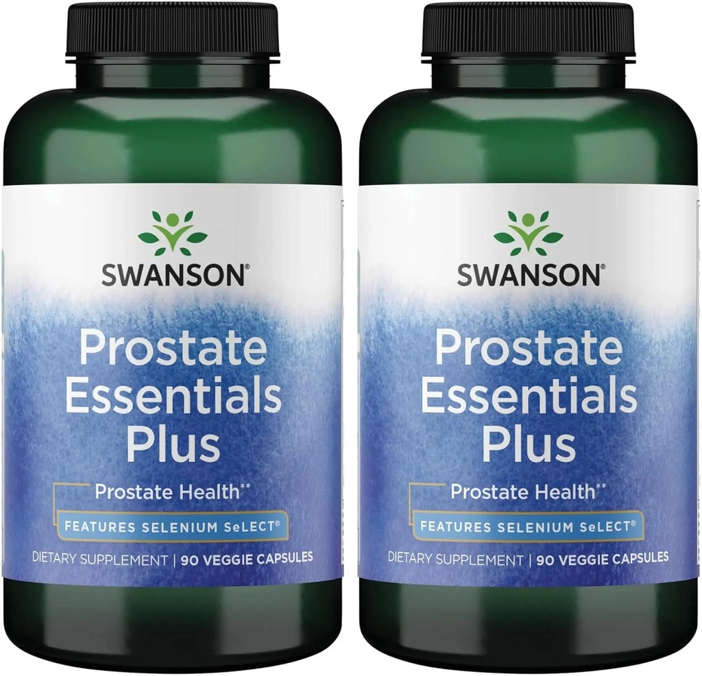 Swanson Prostate Plus - Natural Supplement for Men Promoting Healthy Urinary Tract Flow & Frequency - Supporting Overall Prostate Health 90 Veg Capsules (2 Pack)