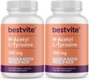 BESTVITE N-Acetyl L-Τυροσίνη 350mg (NALT) (240 κάψουλες) (120 x 2) - Χωρίς στέαρ - Μη ΓΤΟ - Χωρίς γλουτένη