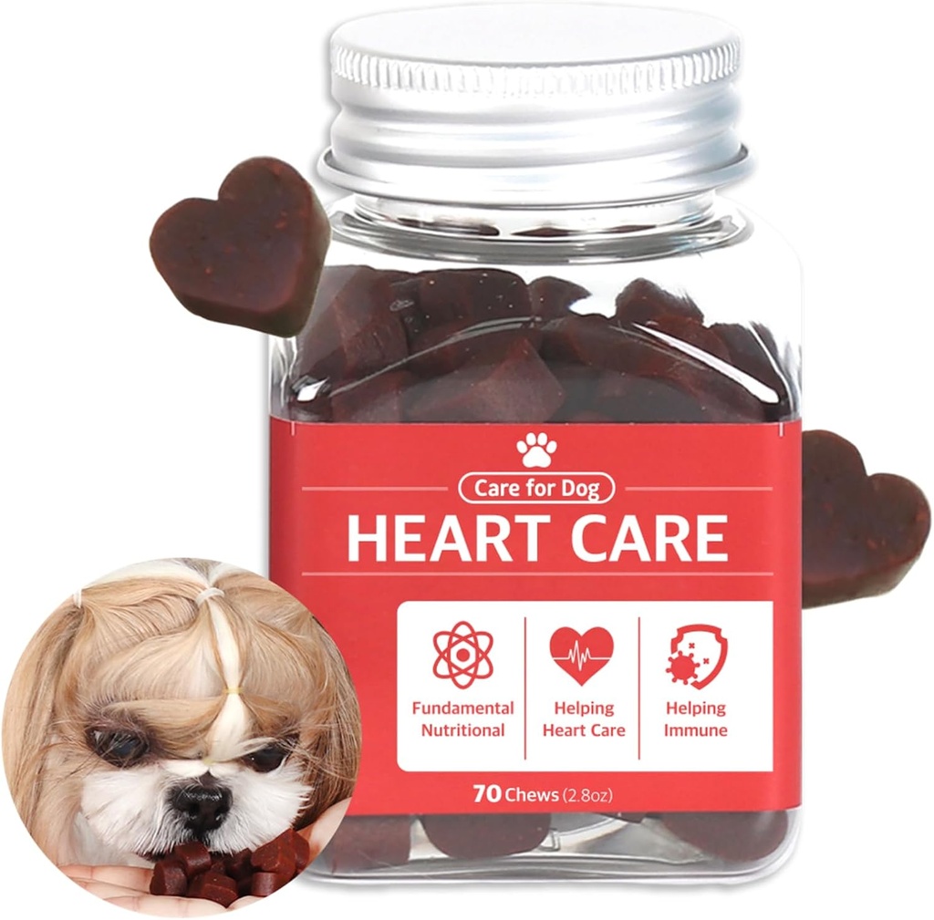 Dr.by HeartUp Heart Care Supplements for Dogs and Puppy – Μαλακά μάσημα για σκύλους με Colostrum, L-Καρνιτίνη και Συνένζυμο Q-10-2.82 oz (80g), 70 Τυρί Γεύσεις Μαλακές Μασούσες