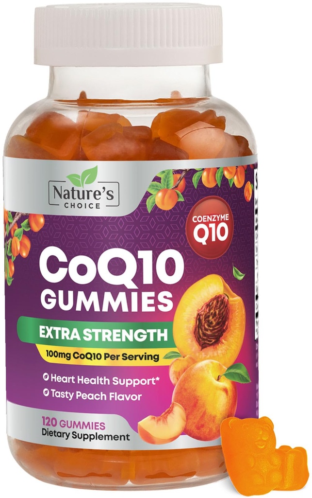 CoQ10 Gummies for Adults - Συνένζυμο Q10 100mg ανά υπηρεσία - 3X Δύναμη, Υψηλή Απορρόφηση Αντιοξειδωτικό συμπλήρωμα για την υποστήριξη της καρδιάς και την παραγωγή ενέργειας - Co Q10 (Coq 10) Συμπληρώματα - 120 Gummies
