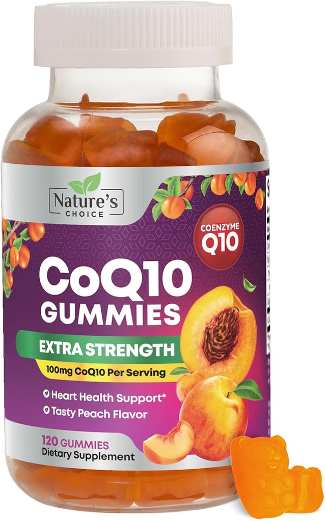 CoQ10 Gummies for Adults 100mg - 3X Δύναμη, Υψηλή Απορρόφηση, Αντιοξειδωτικό συμπλήρωμα για την υποστήριξη της καρδιάς και την παραγωγή ενέργειας, Ultra Coenzyme Q10 Βιταμίνες, Coq 10 Συμπληρώματα - 120 CoQ10 Gummies