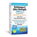 Φυσικοί παράγοντες RxOmega-3 Ultra Strength - Συμπλήρωμα διατροφής για την υποστήριξη του εγκεφάλου και της καρδιάς - Συμπλήρωμα για την υγεία των ματιών με EPA & DHA - Συμπλήρωμα με Ωμέγα-3 λιπαρά οξέα - 60 Softgels (30 υπηρεσίες)