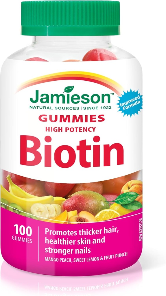 Jamieson Υψηλή ισχύς Biotin Gummies, 100 κόμης