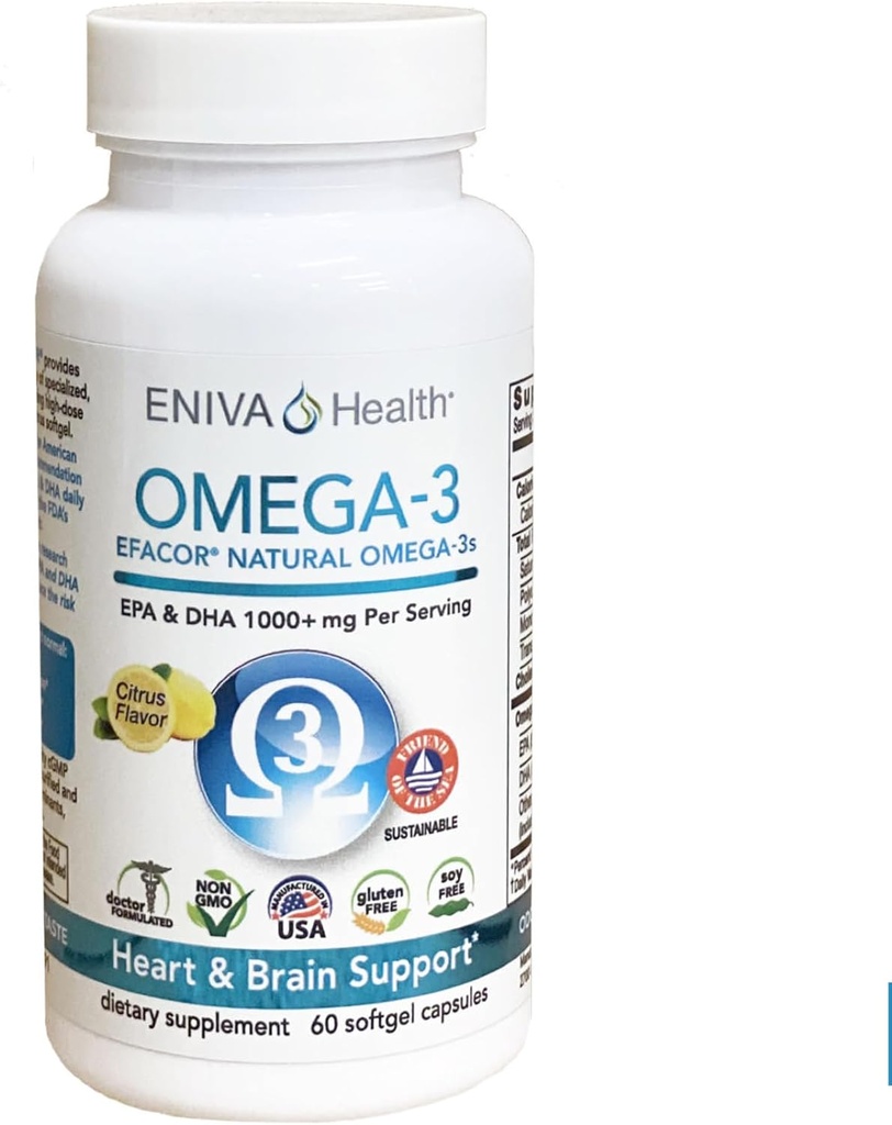 Eniva Omega-3 ιχθυέλαιο υψηλής EPA/DHA Premium ιχθυέλαιο ημερήσιο συμπλήρωμα (60 caps)