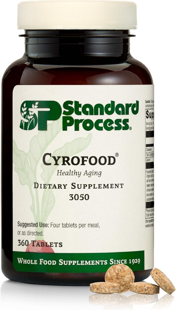 Standard Process Cyrofood - Healthy Aging Support Supplement - Nutritional Supplement with Bovine Adrenal, Reishi Mushroom Powder, Organic Carrot & More - Whole Food-Based Supplement - 360 Tablets