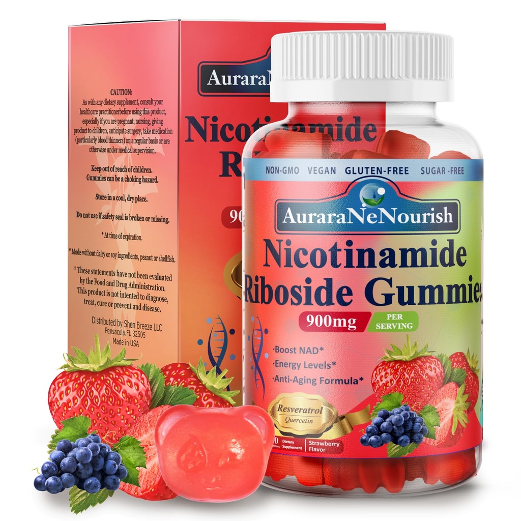 NAD συμπλήρωμα Gummies Χωρίς ζάχαρη, NAD Νικοτιναμίδη Ριβοσιδική ρεσβερατρόλη 900mg w. Quercetin, Κολλαγόνο Βιοτίνη & Βιταμίνη, Υψηλή ισχύς NAD συμπληρώματα ρεσβερατρόλης για την καταπολέμηση της γήρανσης, ενέργεια, εστίαση