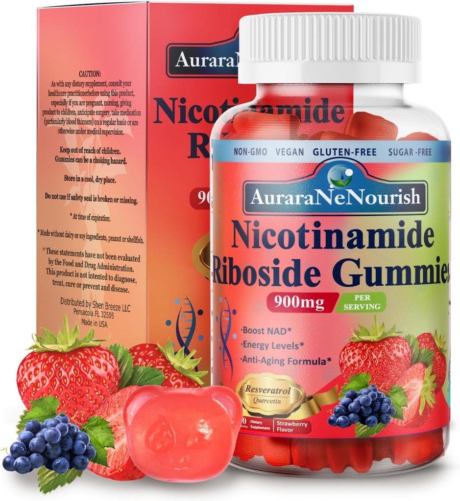 NAD συμπλήρωμα Gummies Χωρίς ζάχαρη, NAD Νικοτιναμίδη Ριβοσιδική ρεσβερατρόλη 900mg w. Quercetin, Κολλαγόνο Βιοτίνη & Βιταμίνη, Υψηλή ισχύς NAD συμπληρώματα ρεσβερατρόλης για την καταπολέμηση της γήρανσης, ενέργεια, εστίαση