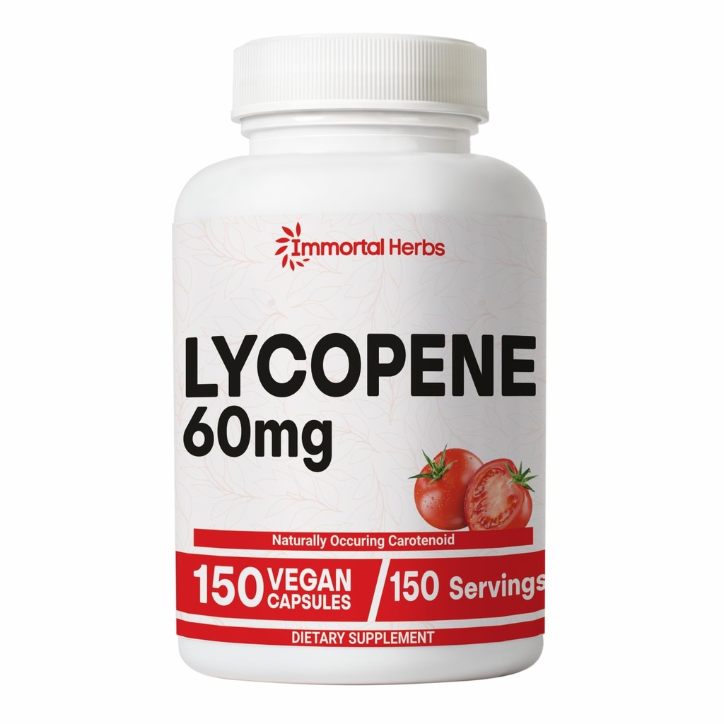 Συμπλήρωμα λυκοπενίου για άνδρες 60mg, 150 κάψουλες, φυσικό εκχύλισμα ντομάτας σε σκόνη για το δέρμα, την καρδιά και την ανοσοποιητική υποστήριξη, 100% Veg Lycopene Complex, μη ΓΤΟ και χωρίς γλουτένη συμπλήρωμα καροτενοειδών