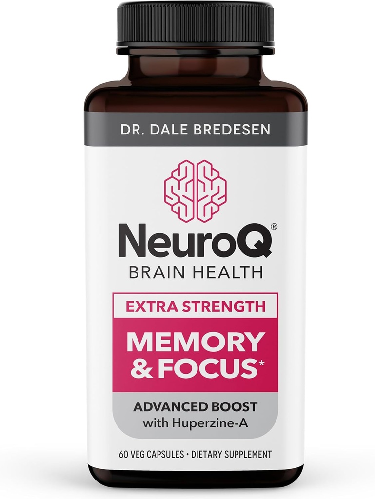 LifeSeasons NeuroQ Memory & Focus Extra Strength with DHA-400 - Ενισχύει τη Γνωστική Απόδοση - Υποστηρίζει τη Νευροπροστασία & Συγκέντρωση - Huperzine A, Gotu Kola, Coffee Fruit & More - 60 Κάψουλες
