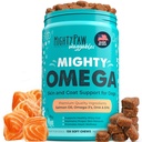 Mighty Paw Wagggables Mighty Omega (Made in The USA, 120 Count)  Συμπλήρωμα δέρματος και γούνας σολομού. Μαλακό λάδι ψαριού μάσα για σκύλους - DHA & EPA, γεύση μπέικον