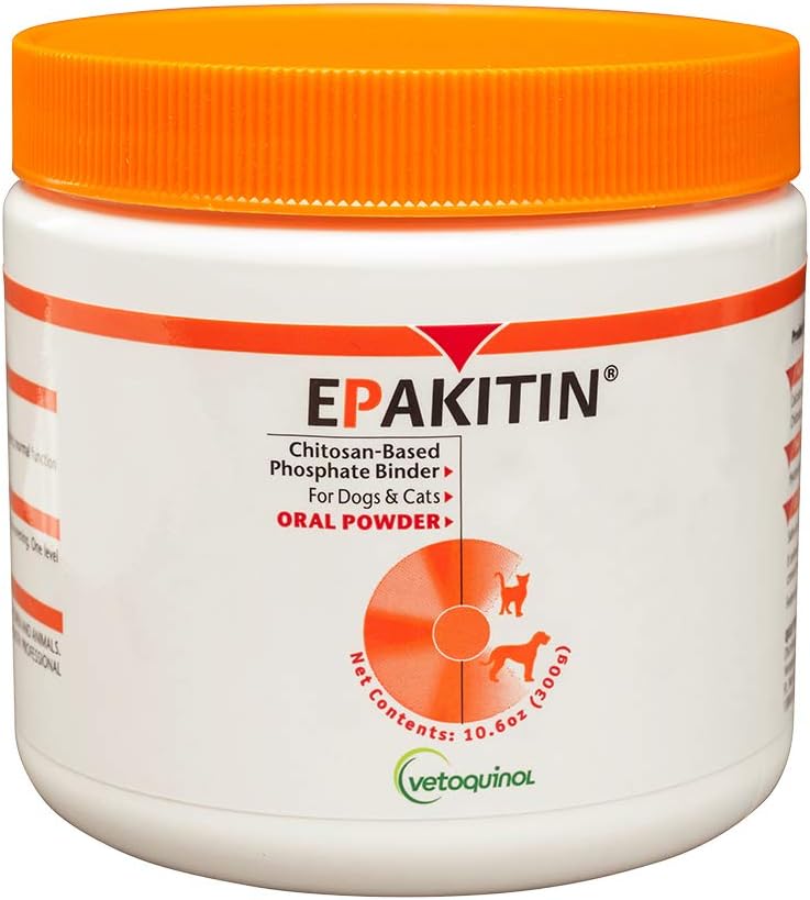 Vetoquinol Epakitin Chitosin-βασισμένο σε φώσφορο Binder για γάτες & σκύλους – Συμπλήρωμα Νεφρικής Υποστήριξης σε σκόνη - 300g