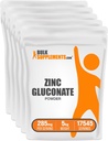BulkSupplements.com Γλουκονικός ψευδάργυρος σε σκόνη - ψευδάργυρος 40mg, σκόνη ψευδαργύρου - συμπλήρωμα ψευδαργύρου για την υποστήριξη του ανοσοποιητικού - Χωρίς γλουτένη, 285mg ανά μερίδα, 5kg (11 lbs) (πακέτο των 5)