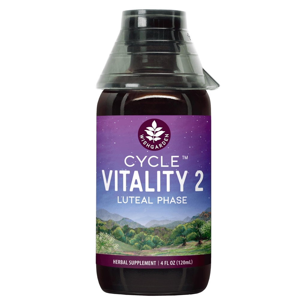 WishGarden Herbs Cycle Vitality 2 Luteal Phase - Plant-based Progesterone Supplement with Wild Yam & Vitex Chasteberry Supports Υγιείς Εμμηνορροϊκοί Κύκλοι, Γονιμότητα & Υγιεινή Προγεστερόνη Επίπεδα, 4oz