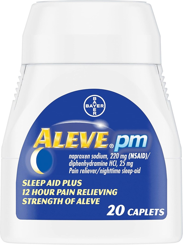 Aleve PM Pain Reliever Nighttime Sleep-Aid Caplets, 20 ea (Διαφορά των 4)