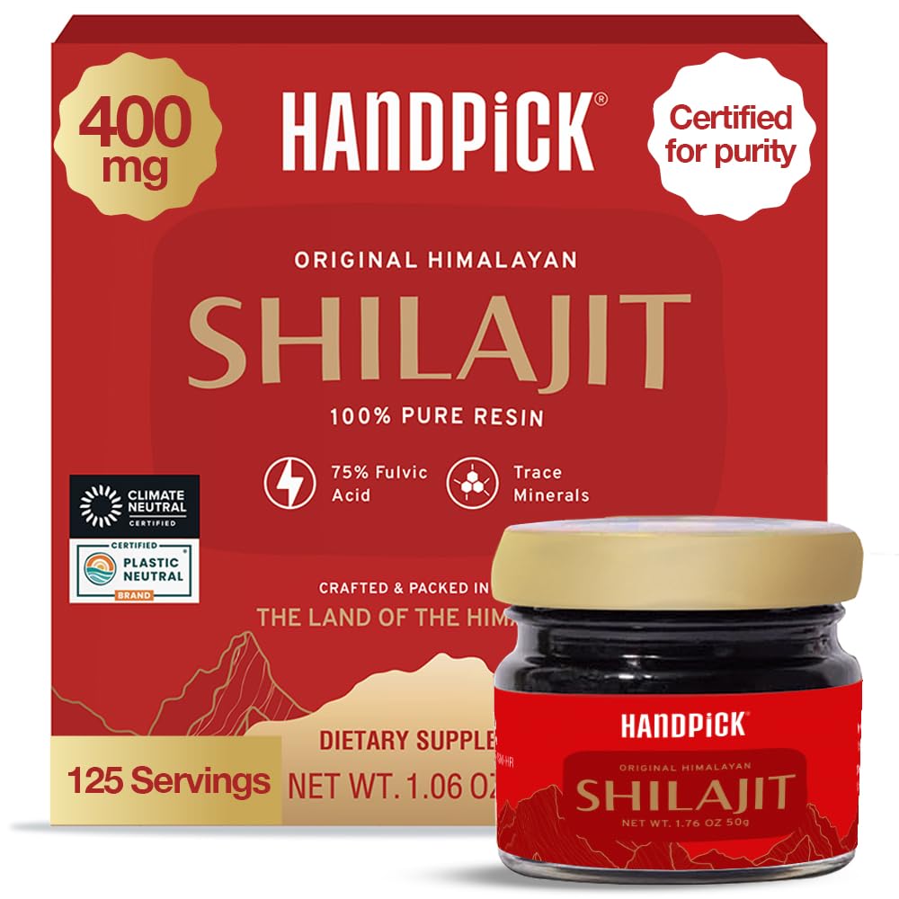HANDPICK 400 mg Εξαιρετικά συμπυκνωμένο καθαρό σιλατζίτ των Ιμαλαΐων Resin 