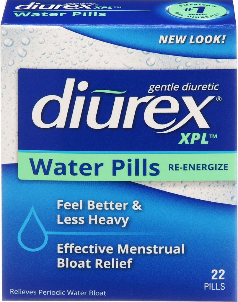 Diurex XPL Re-energizing Water Pills - Relieve Bloating & Fatigue - 22 Count