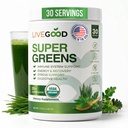 LIVEGOOD Daily Greens Powder Organic Blend for Digestion & Focus – Super Greens Supplement Powder for Immune Support – 30 Servings