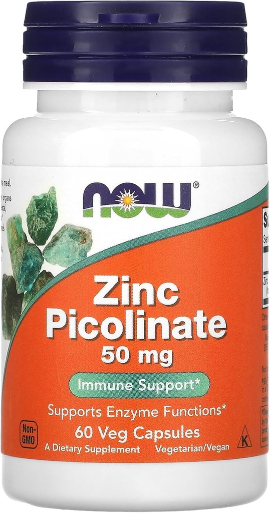 Τώρα τρόφιμα ψευδάργυρος Picolinate 50mg 60 κάψουλες