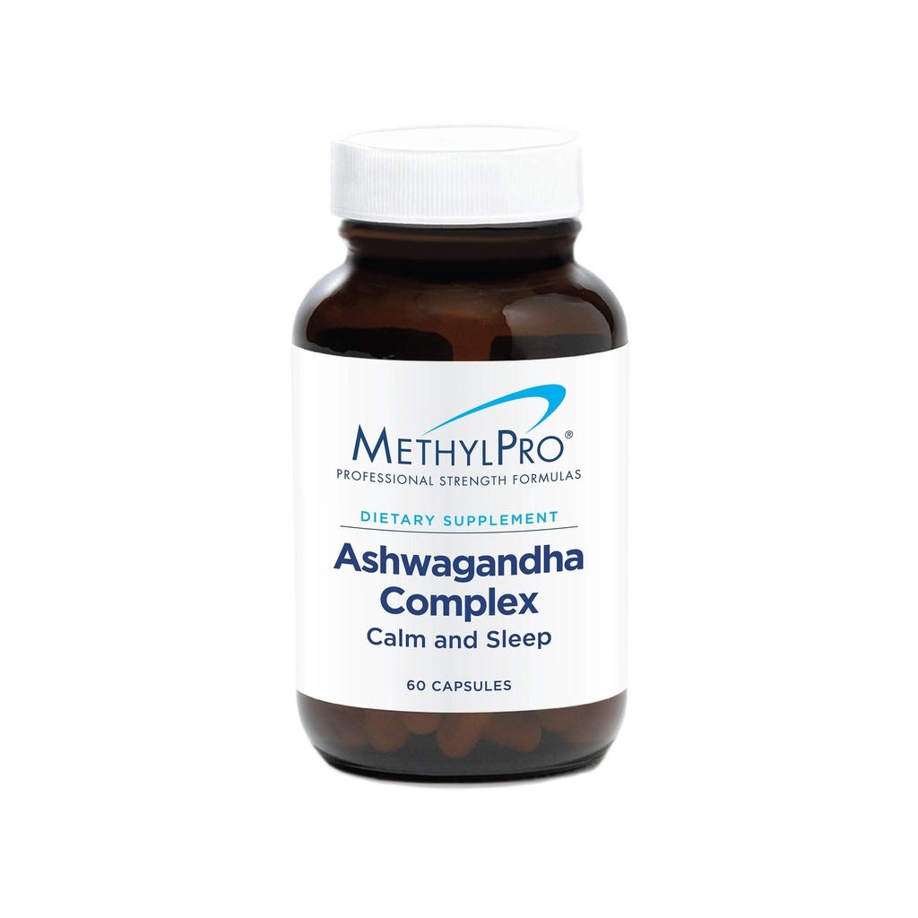 MethylPro Ashwagandha Complex - Ashwagandha, Μαγνήσιο + L-Θεανίνη συμπλήρωμα για τις γυναίκες + άνδρες, υποστήριξη στρες, ηρεμία, εστίαση + ύπνος - 60 κάψουλες