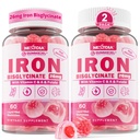 Συμπληρώματα Vegan Iron Gummies για γυναίκες & άνδρες - w/Vitamin C Folate B12 Ψευδάργυρος για ενήλικες & παιδιά, Μασώμενος Απαλός Σιδήρος για έλλειψη σιδήρου, Ενίσχυση ενέργειας, Μη Συντηρητικό & Μετά τη Γεύση, Χωρίς ζάχαρη 2 Pack
