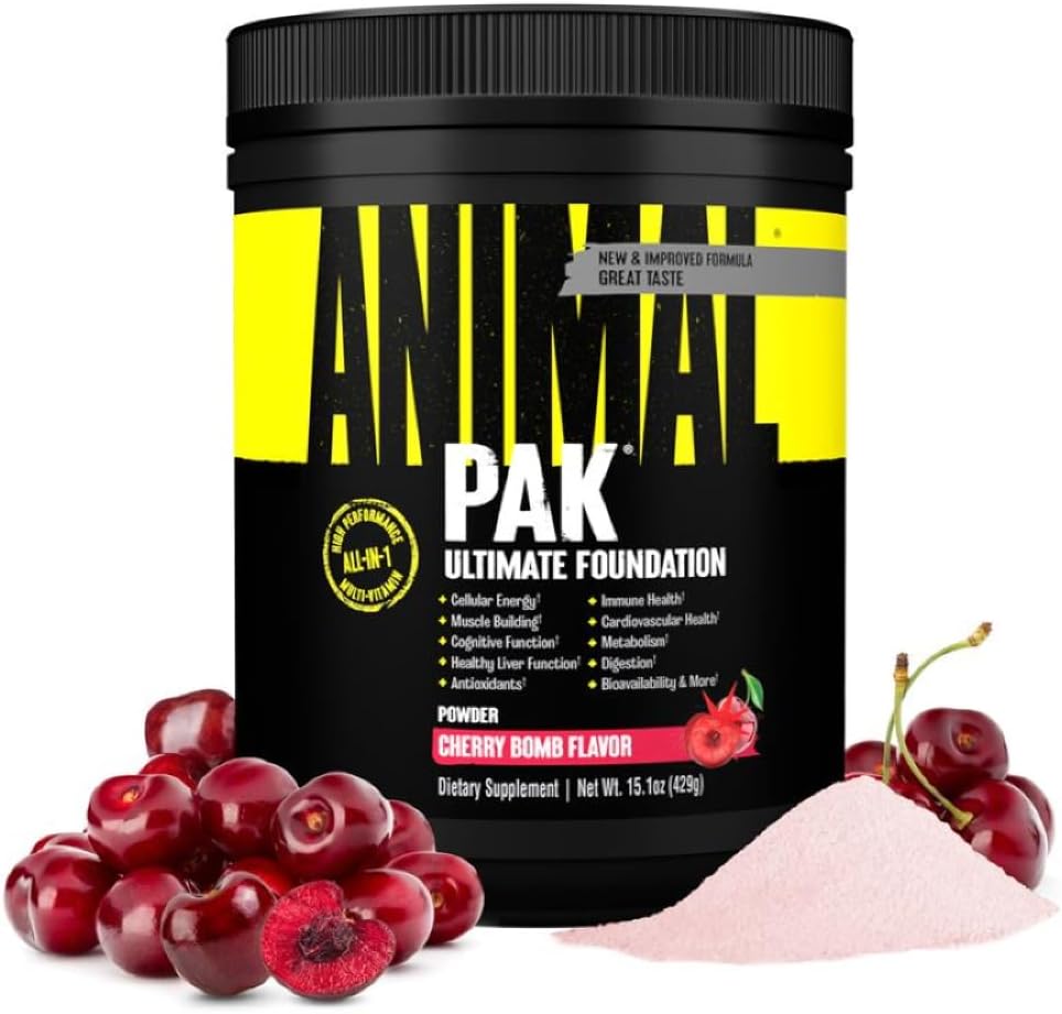 Animal Pak - Convenient All-in-One Vitamin & Supplement Powder - Zinc, Vitamins C, B, D, Amino Acids, Immune Support, Digestive Enzymes, and More - Daily Multivitamin for Women & Men - 60 Scoops