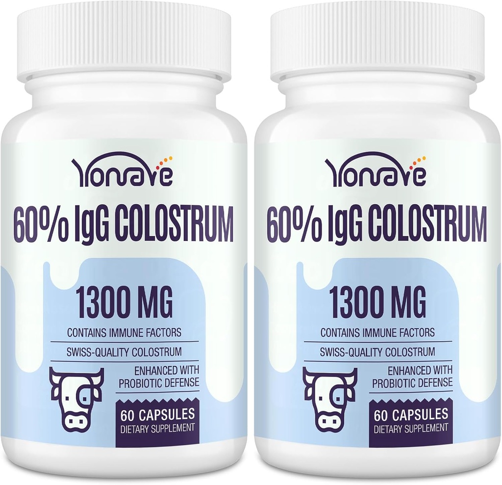 Συμπλήρωμα Καψακίων Βοοειδών 1300mg - Extra High 60% IgG Bovine Colostrum - Οστό, Άσκηση, Ανοσοποιητικό - 120 Κάψουλες
