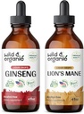 Άγρια & οργανικά Ginseng Βάμμα 4 fl oz & Mane Lion's Βάμμα 4 fl oz