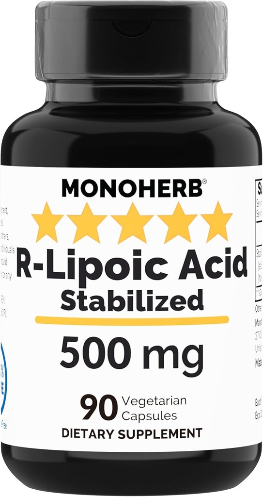 R- Lipoic Acid 500 mg - 90 Veg Κάψουλες - Σταθεροποιημένο R-Alpha-Lipoic Acid