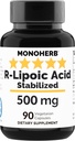 R- Lipoic Acid 500 mg - 90 Veg Κάψουλες - Σταθεροποιημένο R-Alpha-Lipoic Acid