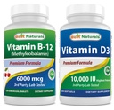 Best Naturals Βιταμίνη B12 6000 mcg & Βιταμίνη D3 10000 IU