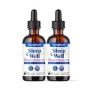LIQUIDHEALTH Sleep Well Liquid Melatonin, L-Theanine συμπλήρωμα Φυσικό Sleep Aid, Fall Asleep Γρηγορότερα, Stay Asleep Longer - USA Made, Vegan, Sugar Free, Drug Free, Μη-GMO Sleep Spray Drops (2 Pack)