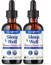 LIQUIDHEALTH Sleep Well Liquid Melatonin, L-Theanine Supplement Natural Sleep Aid, Fall Asleep Faster, Stay Asleep Longer - USA Made, Vegan, Sugar Free, Drug Free, Non-GMO Sleep Spray Drops (2 Pack)