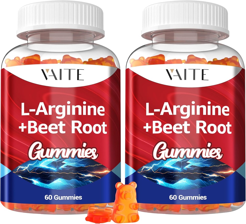 L Arginine 1000mg συμπλήρωμα Beet Root Gummies - Διπλή δύναμη, ενεργειακή ενίσχυση, υποστήριξη κυκλοφορίας και Σταματίνα, Βιολογικά Chewable Beets συμπληρώματα για άνδρες και γυναίκες, Vegan Gummy, Χωρίς ζάχαρη(2)
